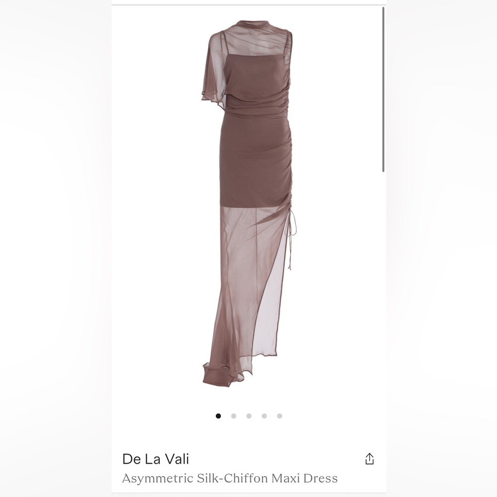 ISO De La Vali
Asymmetric Silk-Chiffon Maxi Dress